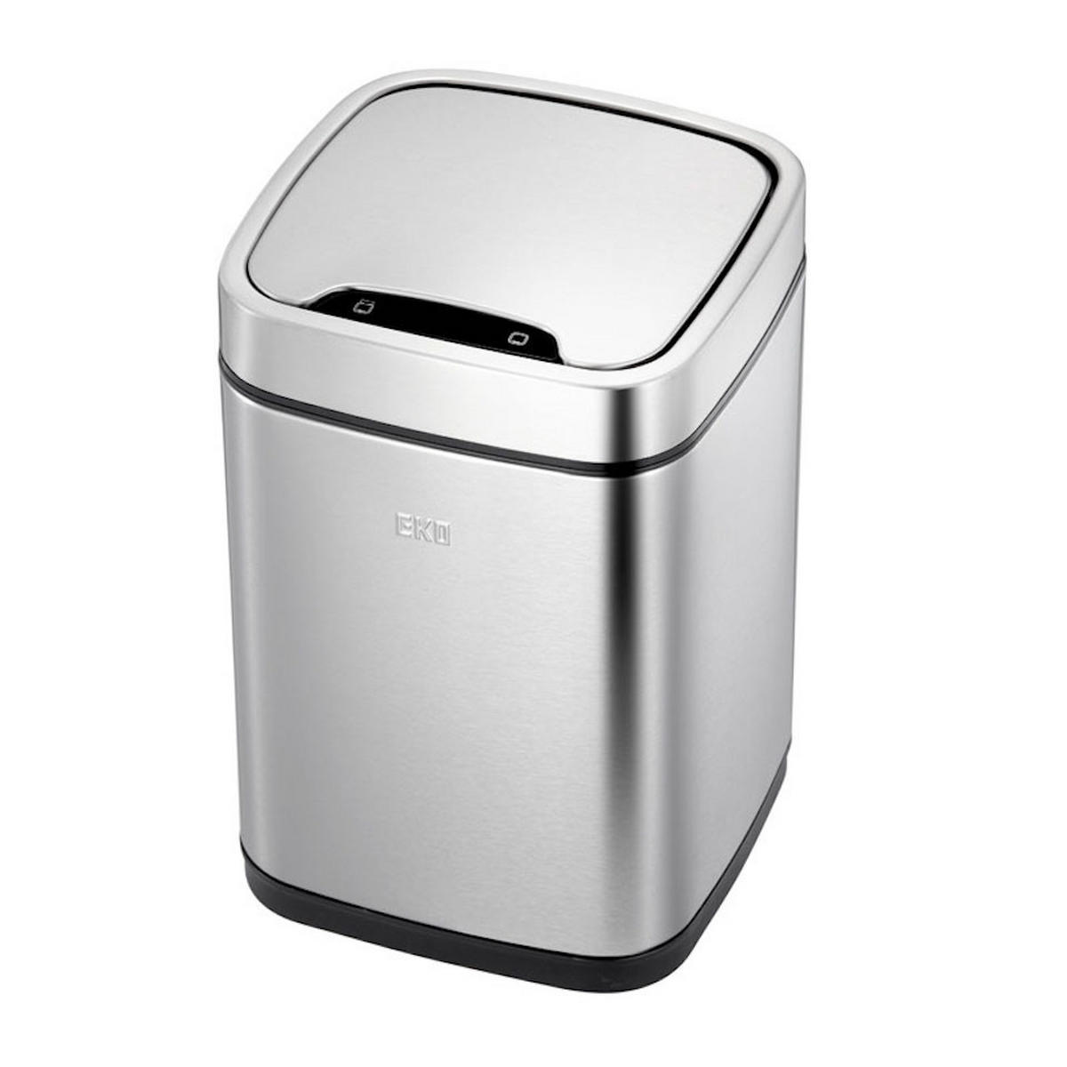 MÜLLEIMER Stilvoller Aus Mattem Edelstahl Mit Sensor & Touch Bedienfeld 6 Liter 31,5 x 21 x 21 cm Silber - Silberfarben, Metall (21/31.5/21cm) - PROREGAL