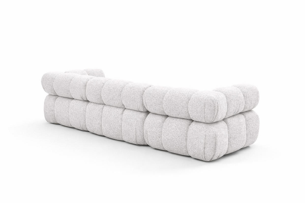 COUCH, 3-Sitzer Modular, Bouclé-Stoff Abriamo, Ecru, Selia - Ecru, Holz (285/70/95cm) - Kaiser Möbel