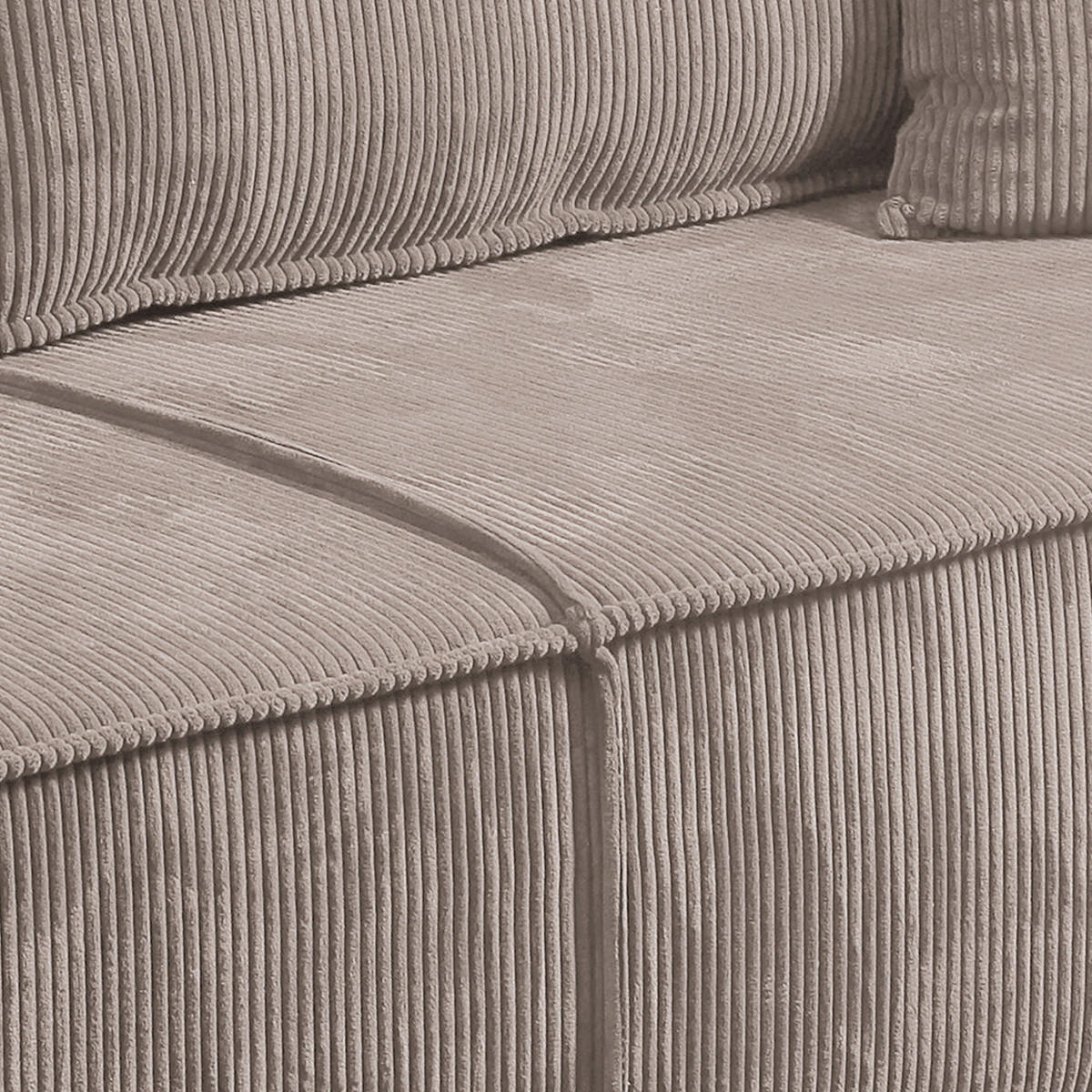 SOFA Isaac 4 Sitzplätze Taupe - Taupe, Holzwerkstoff (255/85/105cm) - Petits-meubles