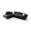 ECKSOFA KONGO RBN04, Eckcouch in L-Form mit Schlaffunktion, Farbe: Schwarz, Kunstleder, Ottomane Links - Schwarz, Textil (272/200cm) - O-Sofa