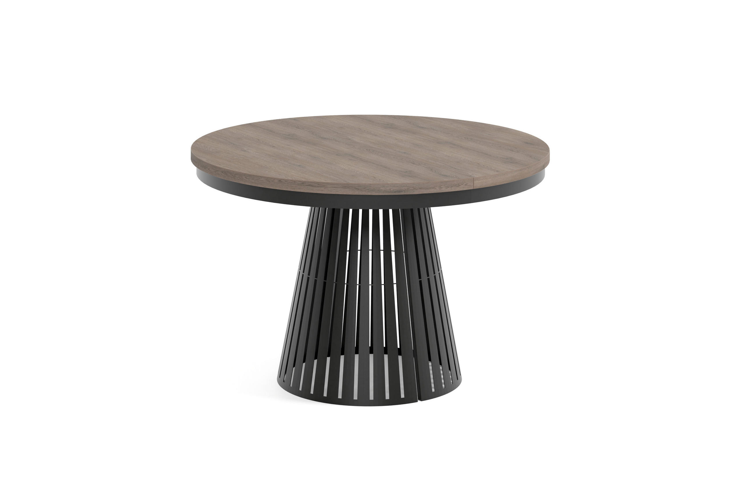 ESSTISCH Cone Bis - Sandfarben/Schwarz, Holzwerkstoff/Metall (120/120/76cm) - Meblini