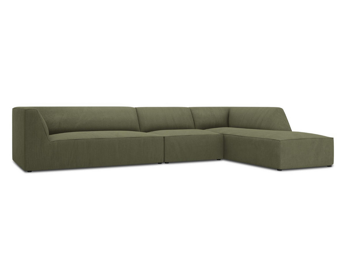 ECKSOFA rechts Ruby aus Cord grün 5 Sitzplätze - Grün, Textil (180/366cm) - Micadoni