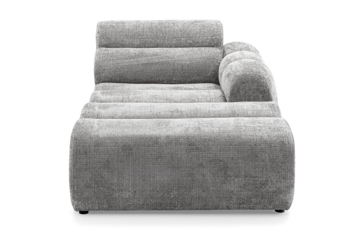 5-SITZER modulares Ecksofa VEER SET 2 Rechts, 175x379 cm, Chenille Webstoff Grau - Schwarz/Grau, Holz/Kunststoff (175/379cm) - Muffo
