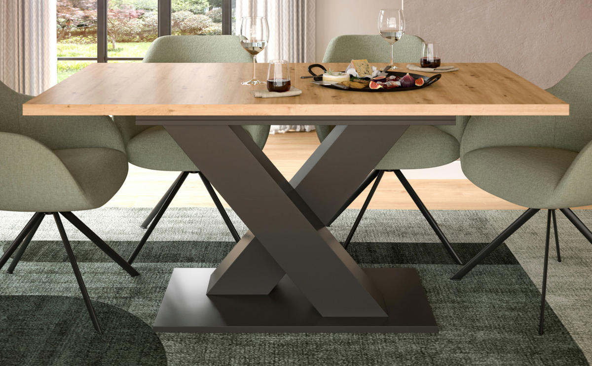 ESSTISCH Eiche, grau 150 - 190 cm, Küchentisch ausziehbar - Eiche Artisan/Grau, Holz/Holzwerkstoff (190/90/76cm) - Inn.Furn