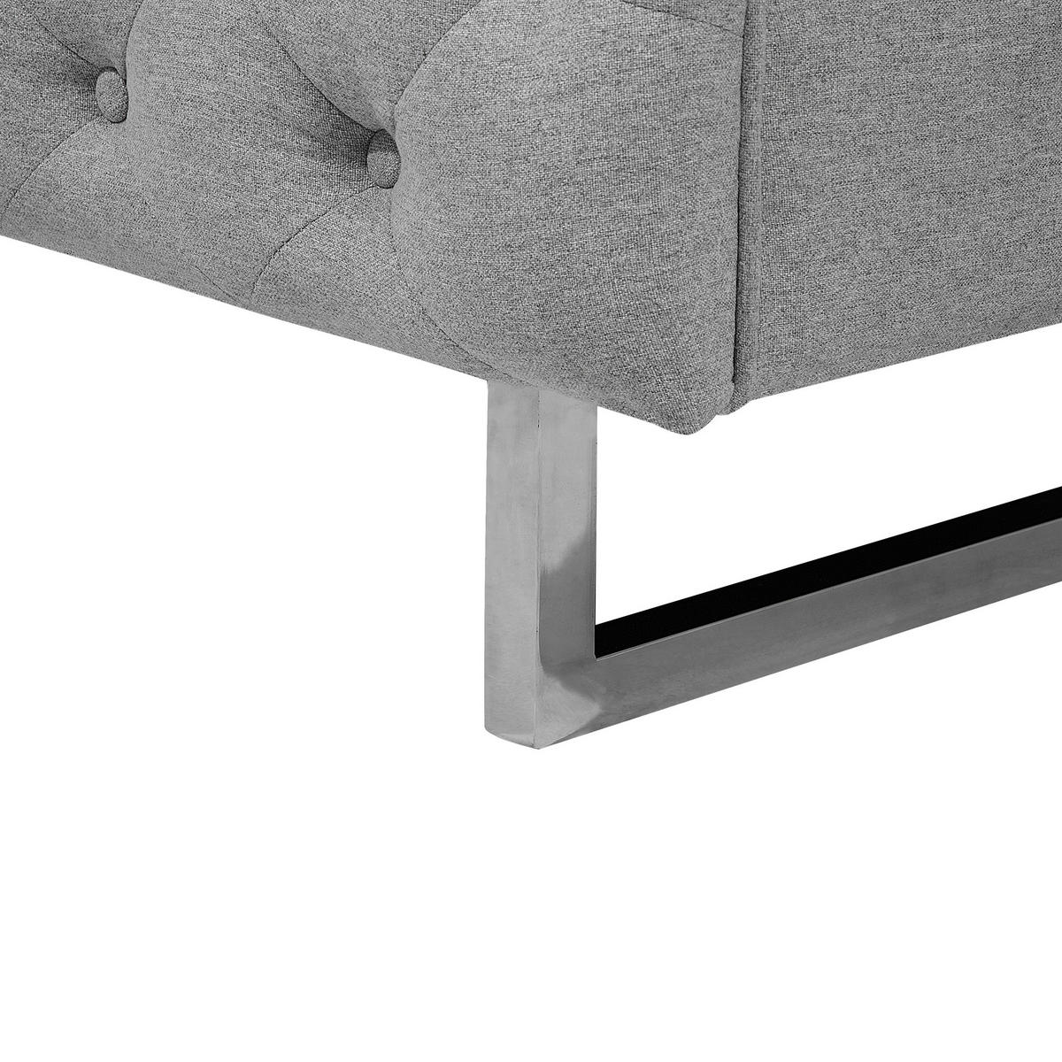 2-SITZER-SOFA Polyester Grau Vissland - Hellgrau, Textil (172/71/87cm) - Beliani