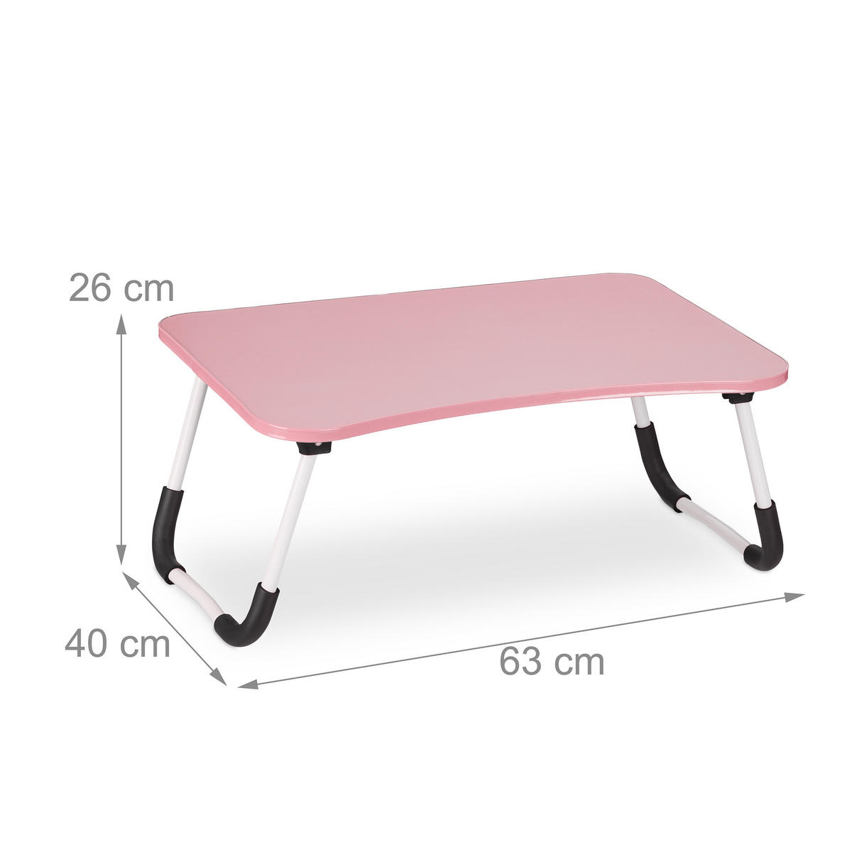LAPTOPTISCH Pink klappbar - Rosa, Holzwerkstoff/Kunststoff (40/63/26cm) - Relaxdays