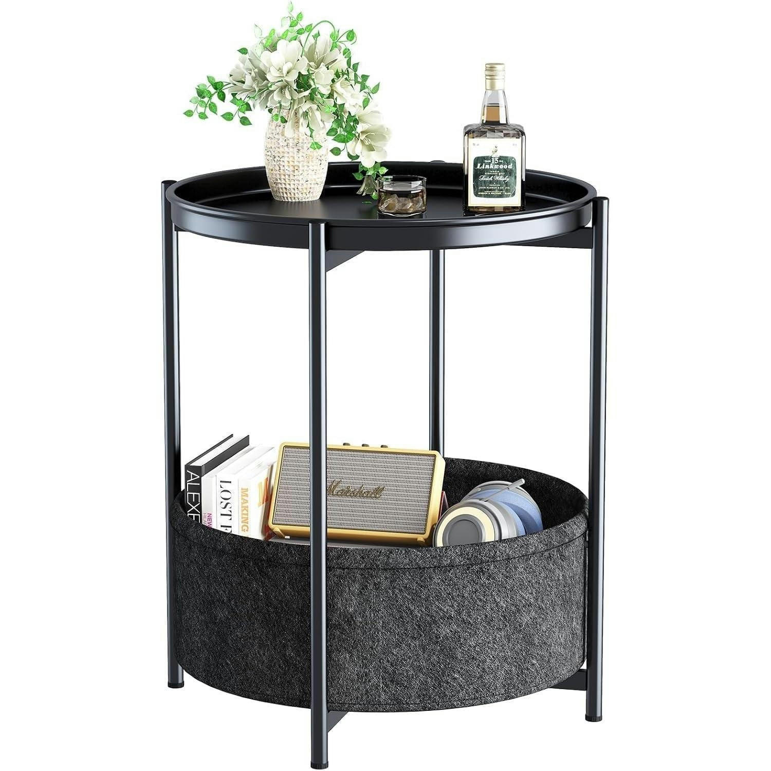 XXXLutz Beistelltisch Schwarz 44.3x52x44.3 cm