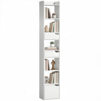 AKTENREGAL DE-14518 schmal mit Tür und 2 Schubladen Weiß - Weiß, Holzwerkstoff (24/181.5/32cm) - ComfortXL
