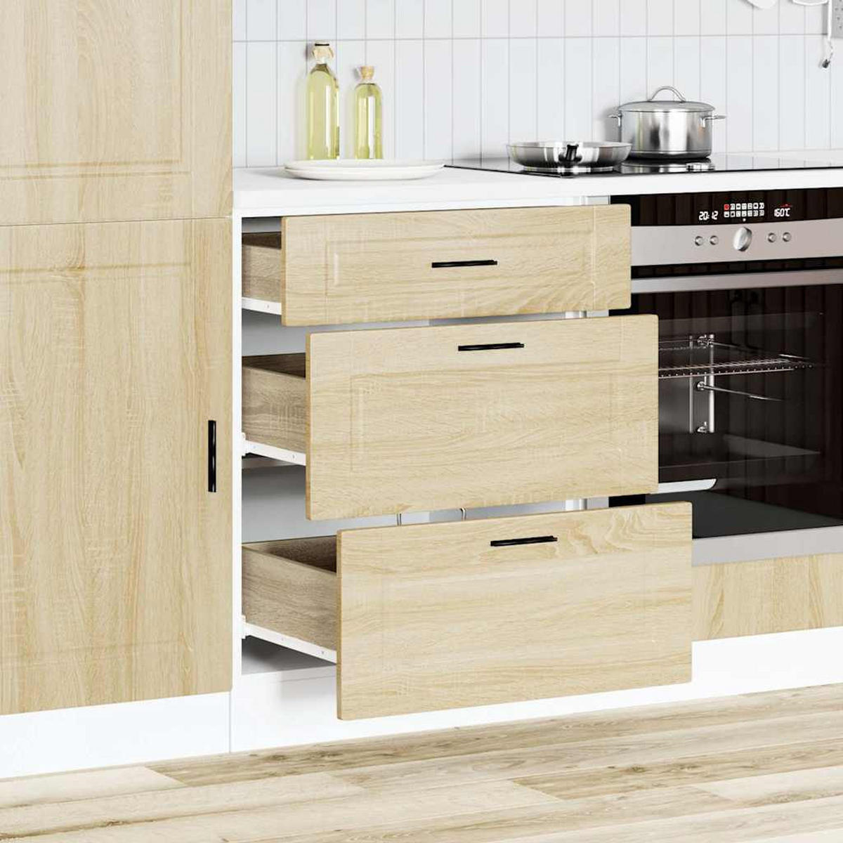 KÜCHENUNTERSCHRANK Porto Sonoma-Eiche Holzwerkstoff - Hellbraun, Holzwerkstoff (46/81.5/60cm) - vidaXL
