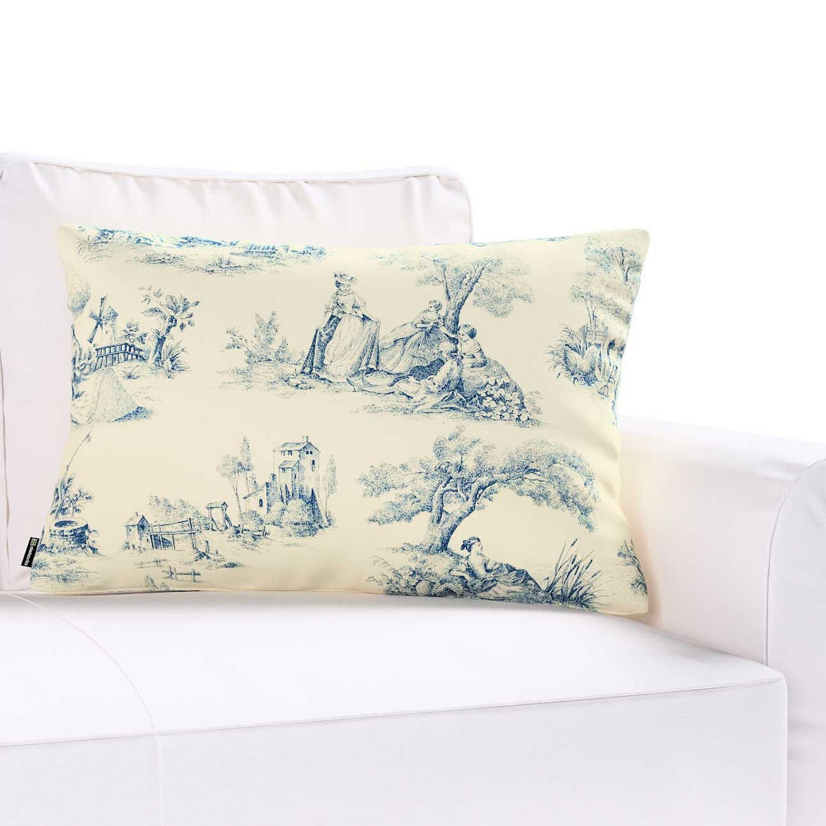 KISSENHÜLLE Avinon blau, 60x40cm - Blau, Textil (60/40cm) - Dekoria