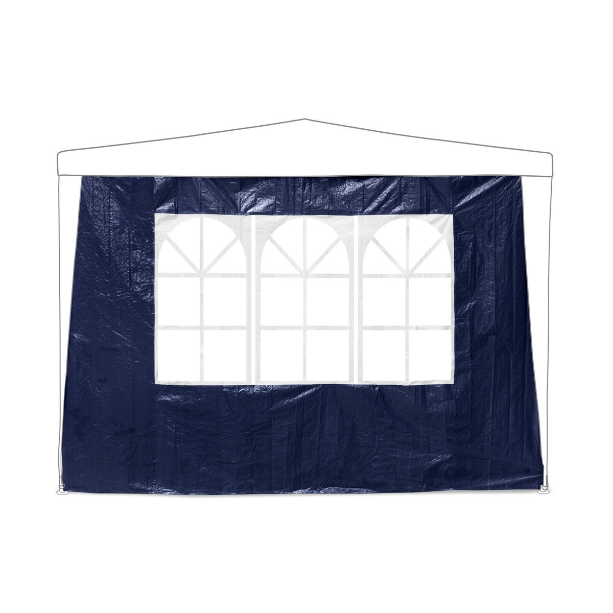 2XPAVILLONSEITENTEILE - Blau, Kunststoff (290/190/0.5cm) - Relaxdays