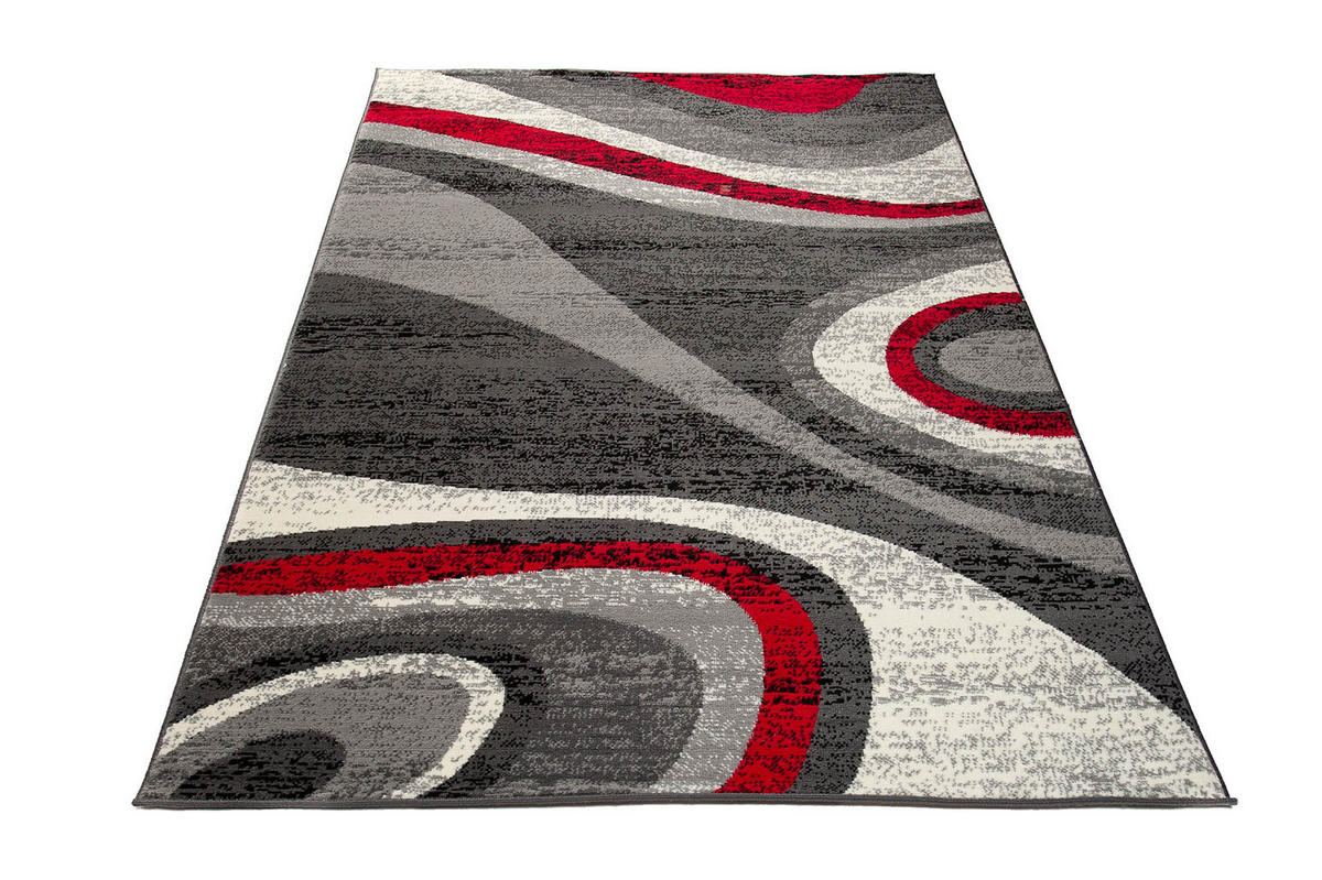 TEPPICH DREAM Grau Rot 140/200 cm - Rot/Grau, Textil (140/200cm) - Tapiso