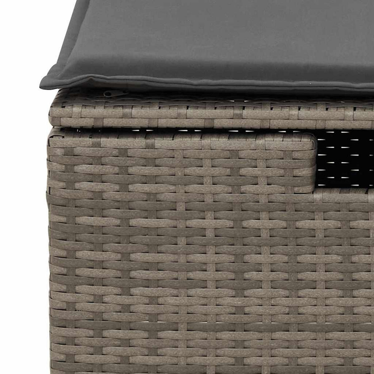GARTEN-SOFAGARNITUR 4-TLG. Mit Kissen Grau Poly Rattan - Grau, Kunststoff - vidaXL