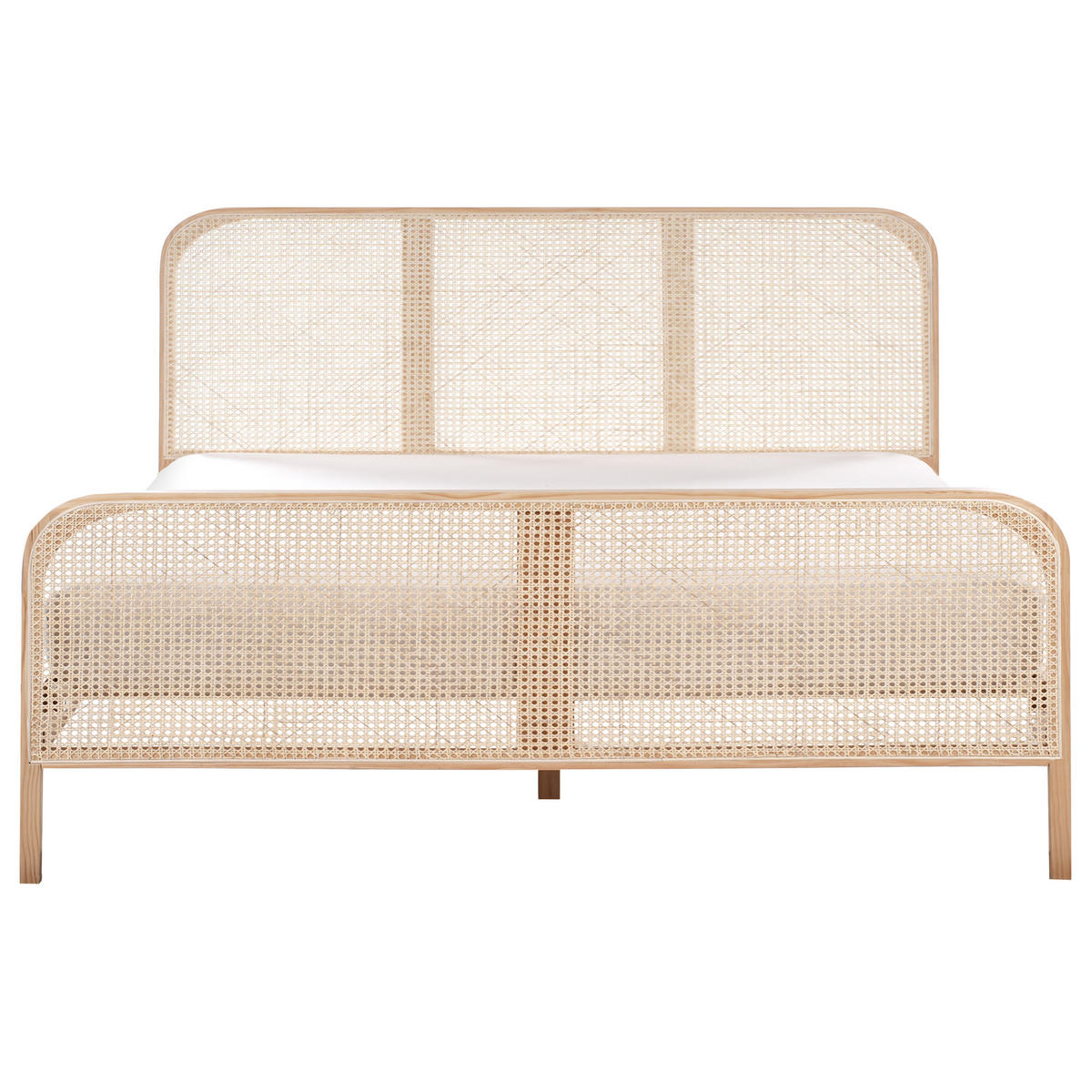 BETT mit Lattenrost 180/200 cm Kiefernholz Hellbraun Gonfaron - Hellbraun, Holz (180/200cm) - Beliani