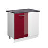 ECKUNTERSCHRANK R-Line Bordeaux Hochglanz 86 cm, AP Anthrazit - Bordeaux/Weiß, Holzwerkstoff (86/81.6/60cm) - Vicco