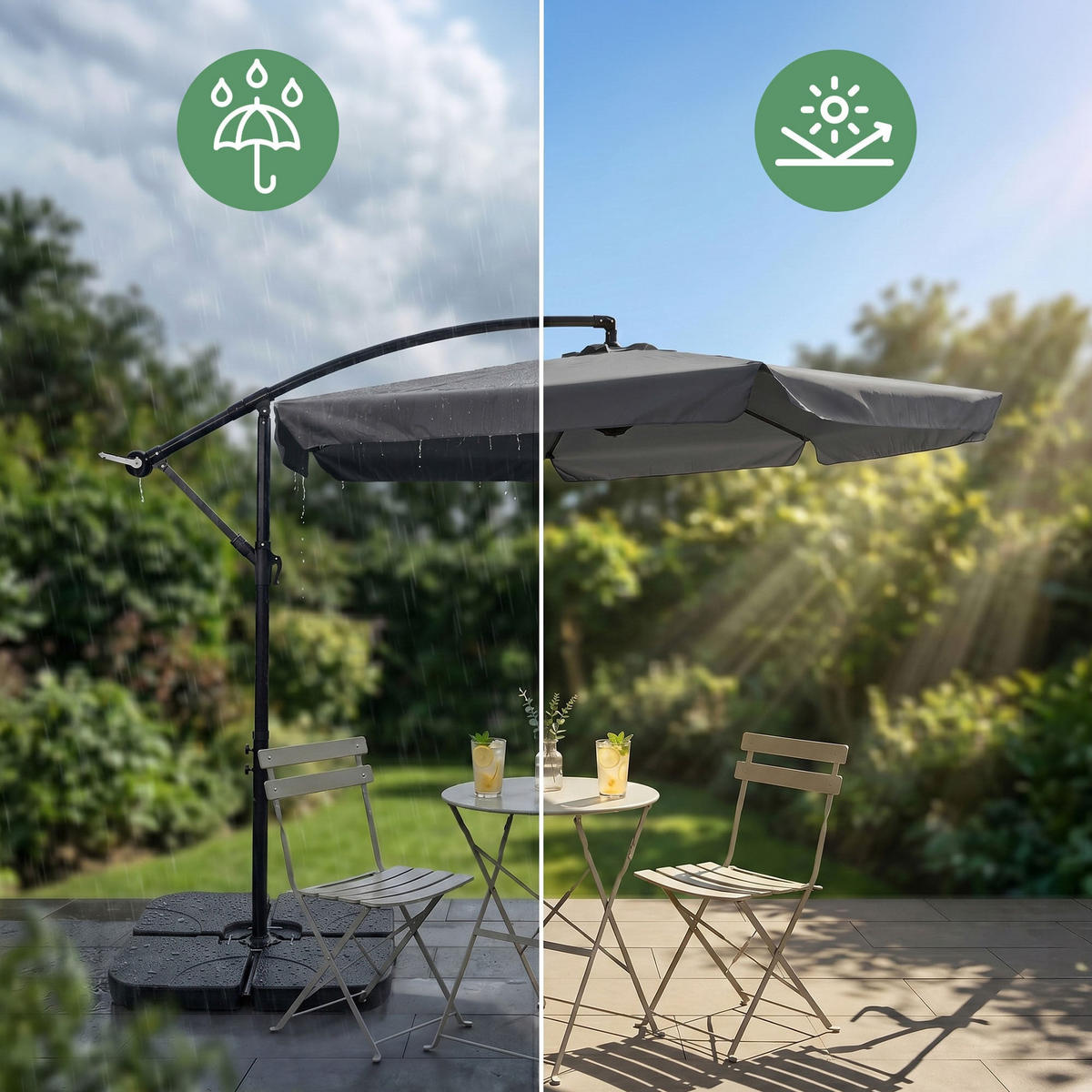 SONNENSCHRIM Grau 245/300 cm - Schwarz/Grau, Metall (300/300cm) - Akord
