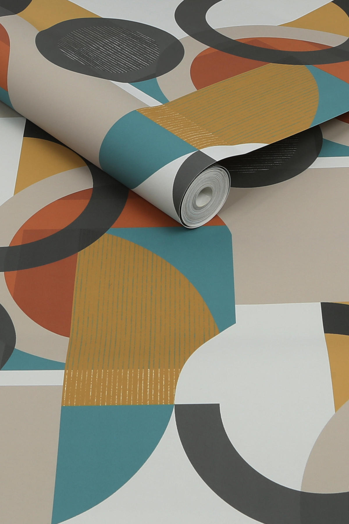 VLIESTAPETE Retro-Geo Terrakotta-Ocker - Orange, Papier/Kunststoff (52/1000cm) - next