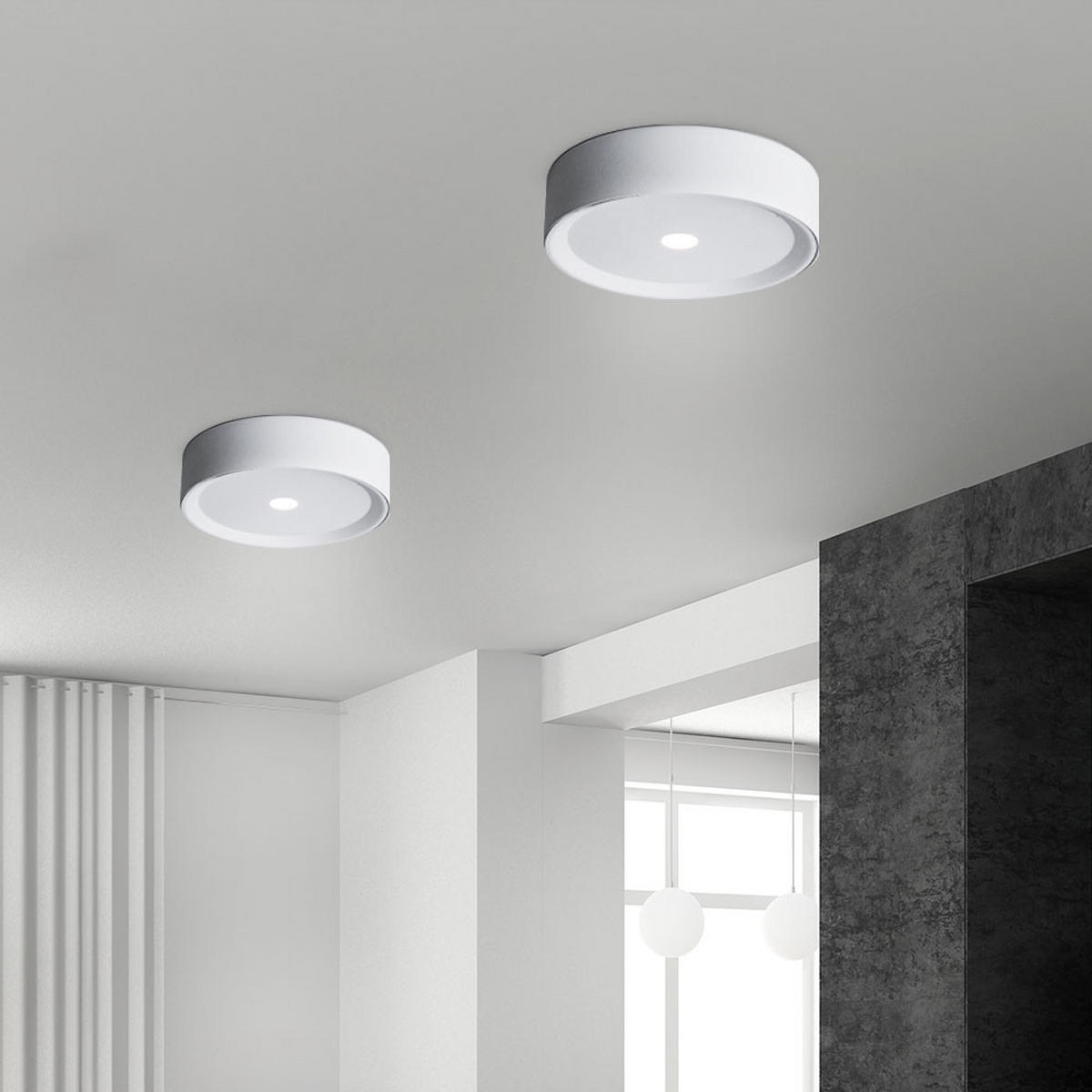 LED DECKENLEUCHTE Aluminium Weiß - Weiß, Metall (15/15/4cm) - Globo Lighting
