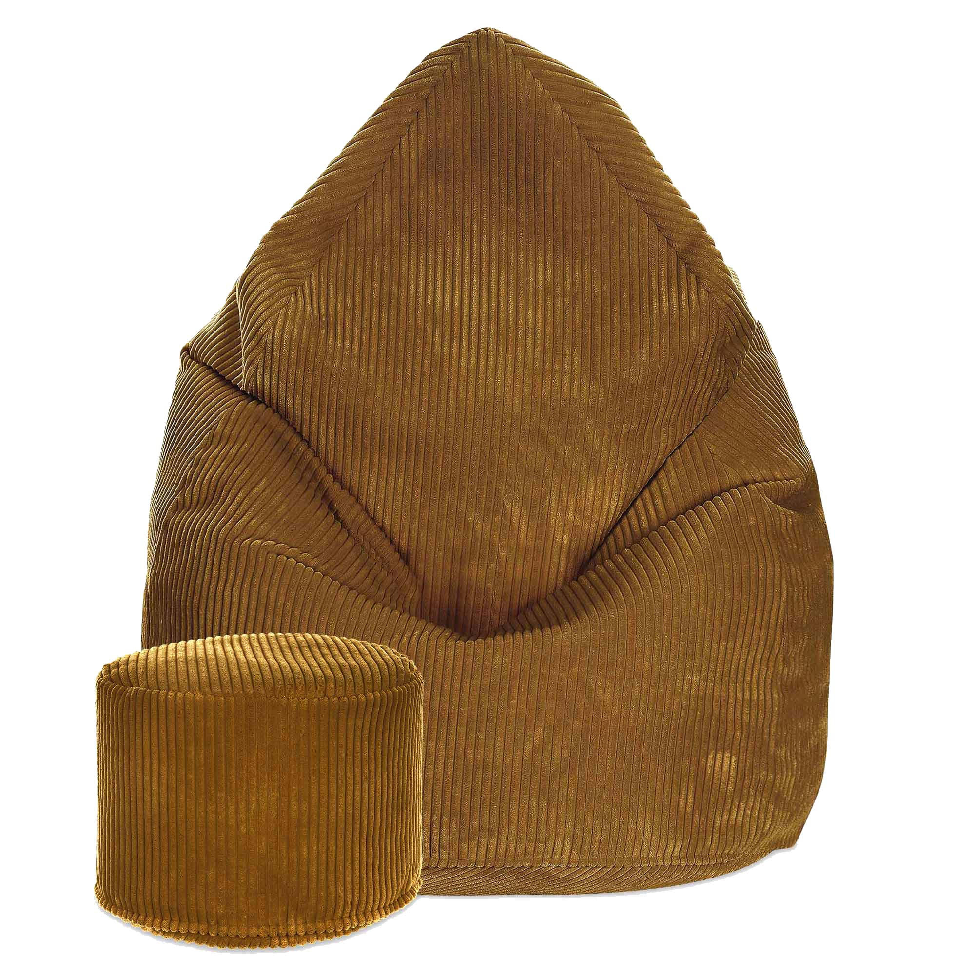 SITZSACK MIT FUßSTÜTZE Kordsamt 2-tlg Sugar Cookie S - Braun, Textil (70/105/70cm) - Dreamroots