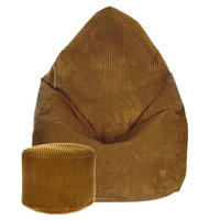 SITZSACK MIT FUßSTÜTZE Kordsamt 2-tlg Sugar Cookie S - Braun, Textil (70/105/70cm) - Dreamroots
