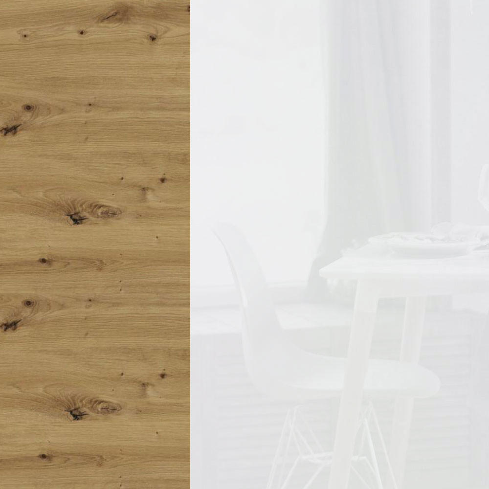 Thumbnail - Feldmann-Wohnen Eck-Küchenschrank, Weiß Hochglanz, Eiche Artisan, Holz, 1 Fächer, 90x82x50 cm, Küchen, Küchenmöbel, Küch...