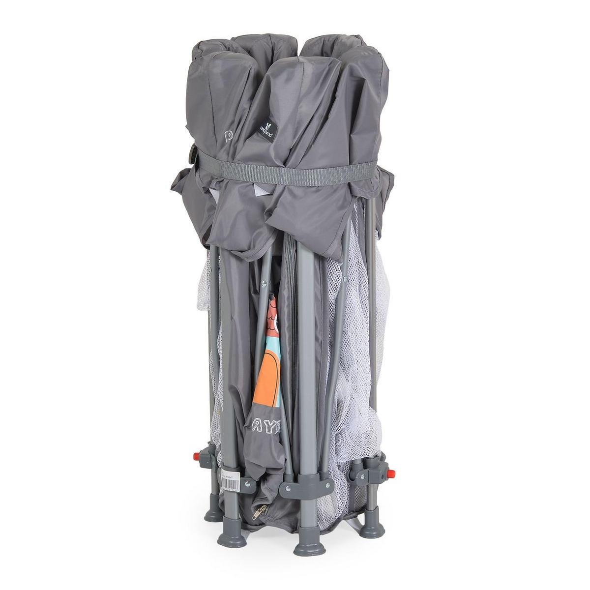 LAUFSTALL Playbox grau 139 x 118 cm, Matratze, Tragetasche, Öffnung, klappbar, Babyreisebett - Grau, Metall (118/74/139cm) - Cangaroo