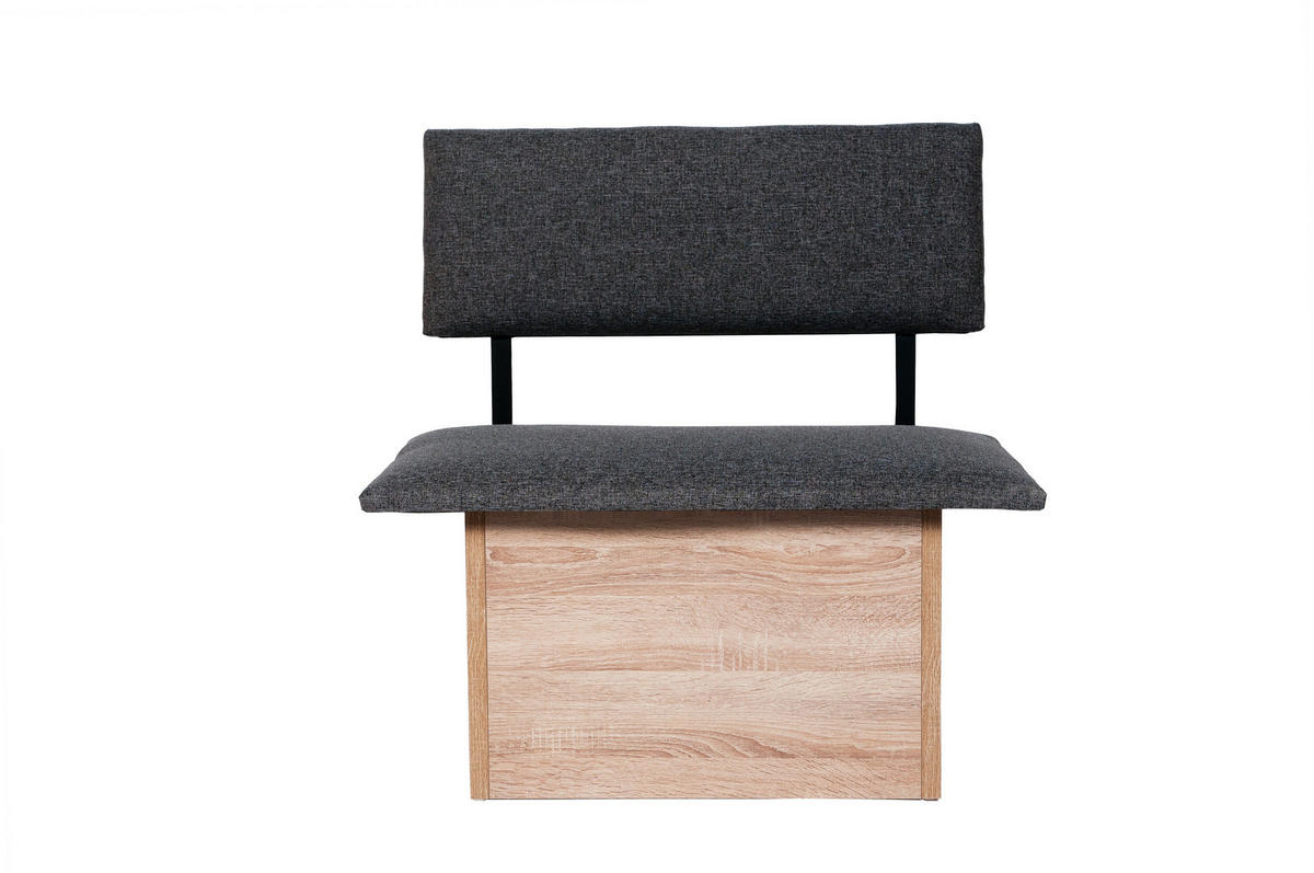 SITZBANK Das Raumwunder - Eichefarben/Grau, Holzwerkstoff/Textil (48/88/85cm) - Kundler Home