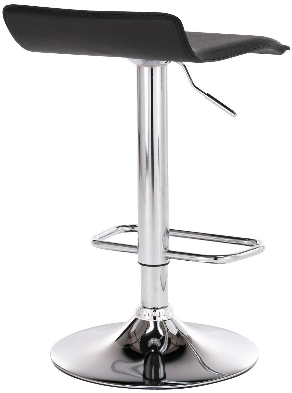 BARHOCKER 2er Set Lederlook schwarz - Chromfarben/Schwarz, Textil/Metall (38/65/41cm) - CLP