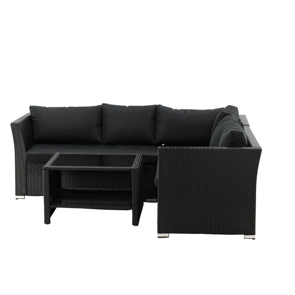 LOUNGESET - Schwarz, Kunststoff - home24