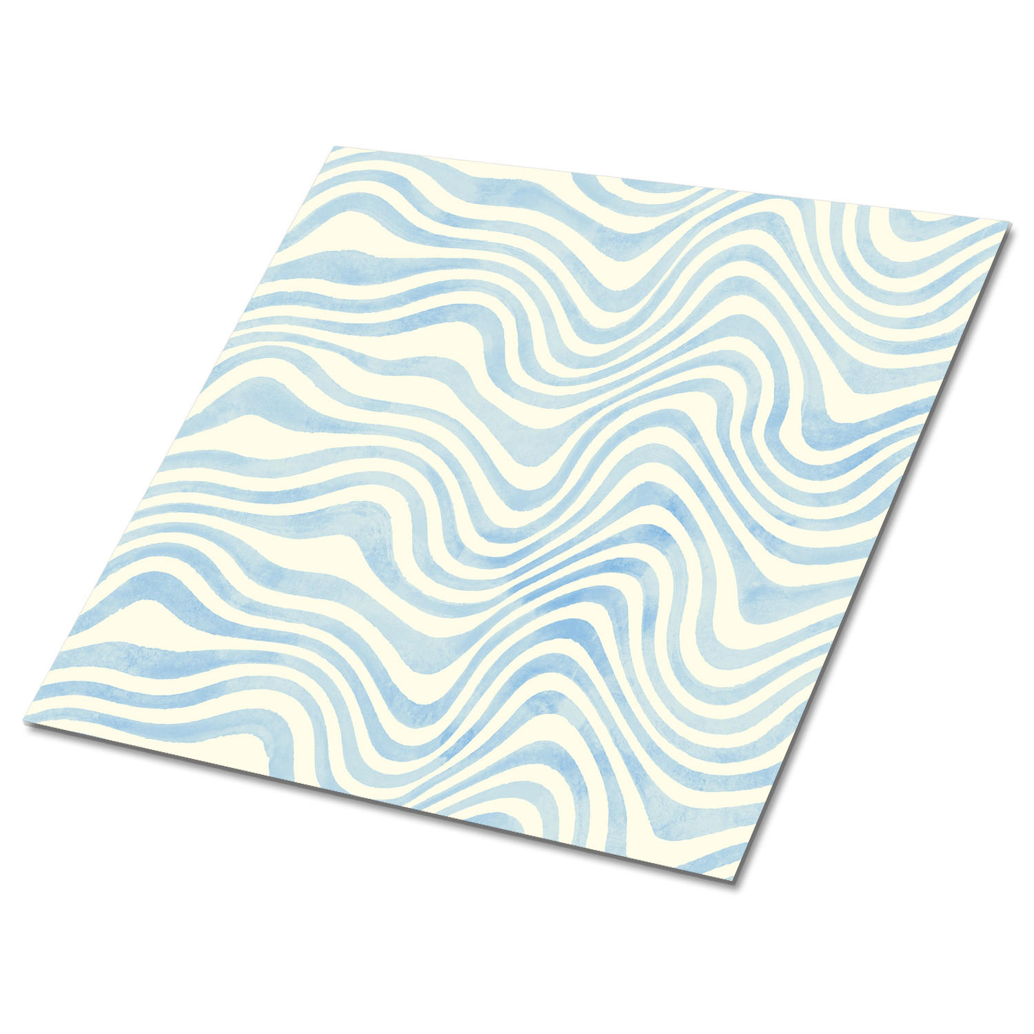 FLIESENAUFKLEBER 9 Stück 30x30 cm selbstklebend Abstrakte Wellen - Blau, Textil (30/1.6/30cm) - TULUP