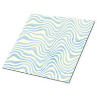 FLIESENAUFKLEBER 9 Stück 30x30 cm selbstklebend Abstrakte Wellen - Blau, Textil (30/1.6/30cm) - TULUP