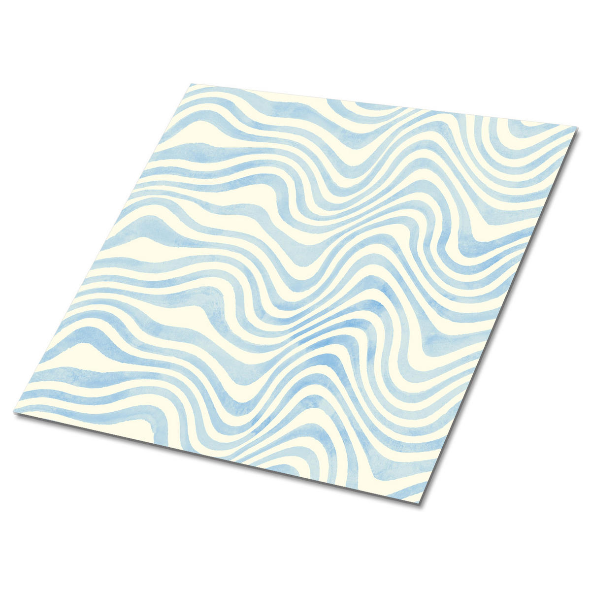 FLIESENAUFKLEBER 9 Stück 30x30 cm selbstklebend Abstrakte Wellen - Blau, Textil (30/1.6/30cm) - TULUP