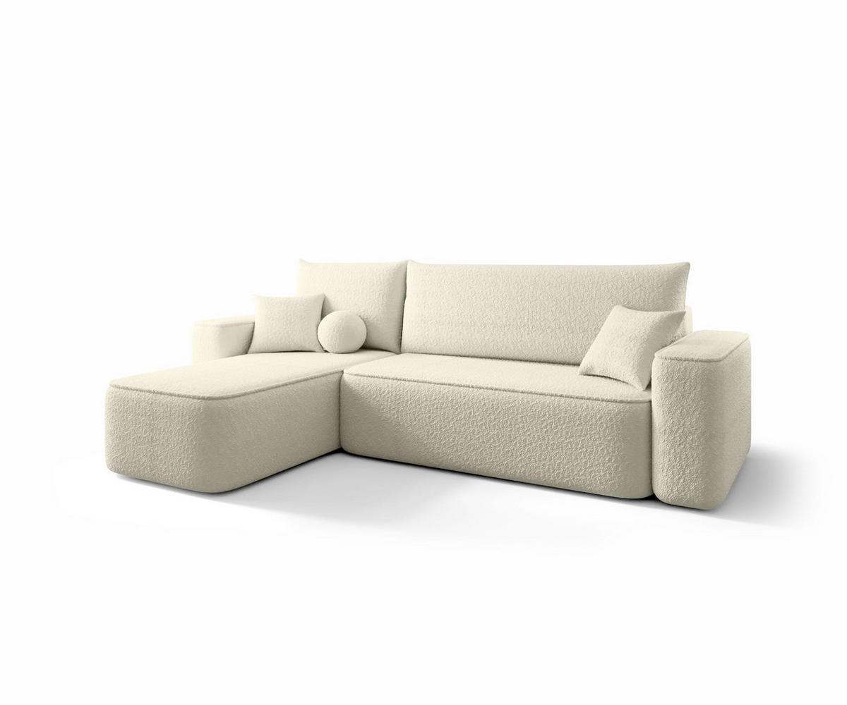 ECKSOFA TEXAS links beige Bukle Quelle 3 - Schlaffunktion, Bettkasten - Beige, Textil (250/150cm) - Cornero