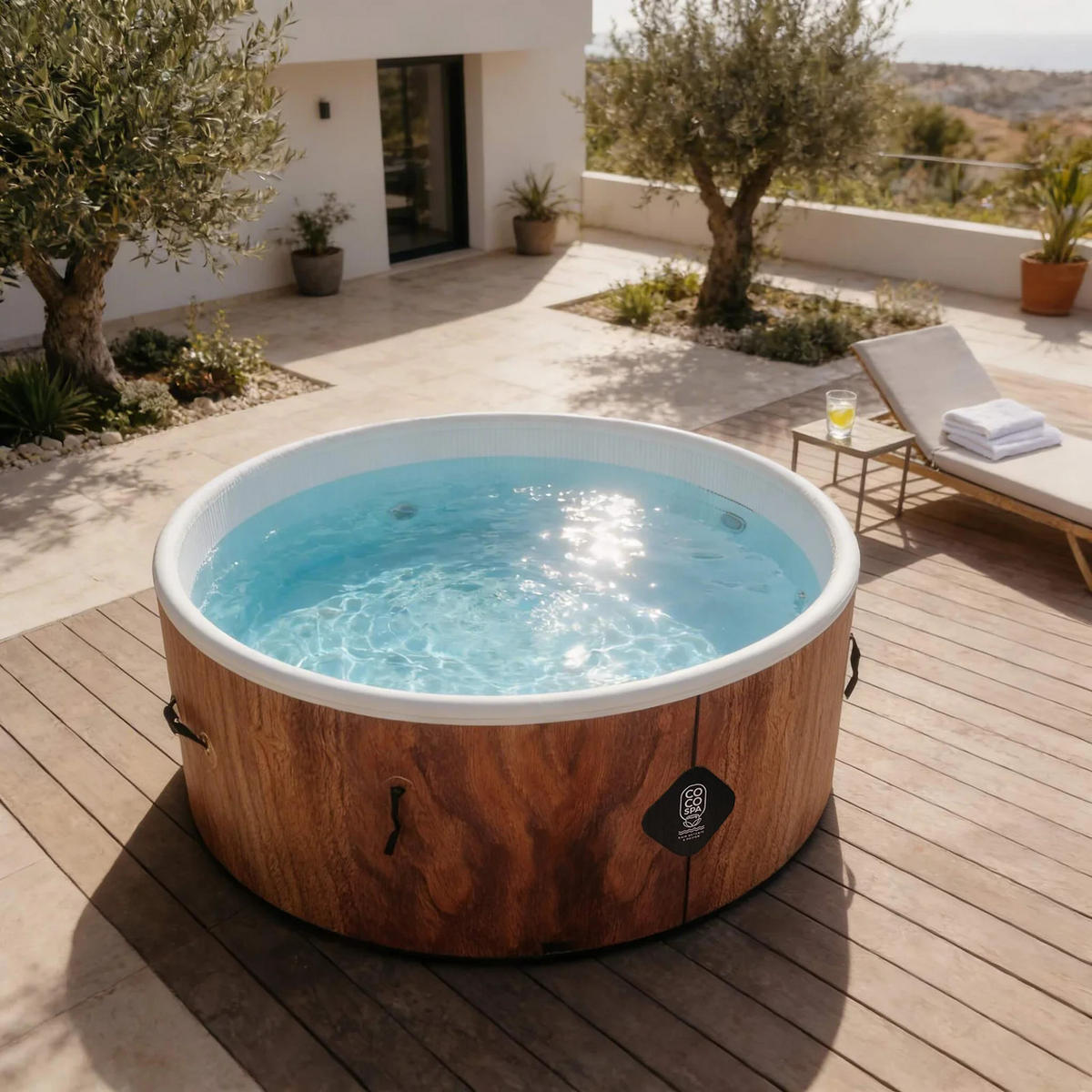 POOL Bora Bora – 180 cm Durchmesser – 1200 Liter – Holzoptik - Braun, Kunststoff (180/70/70cm) - COCO SPA