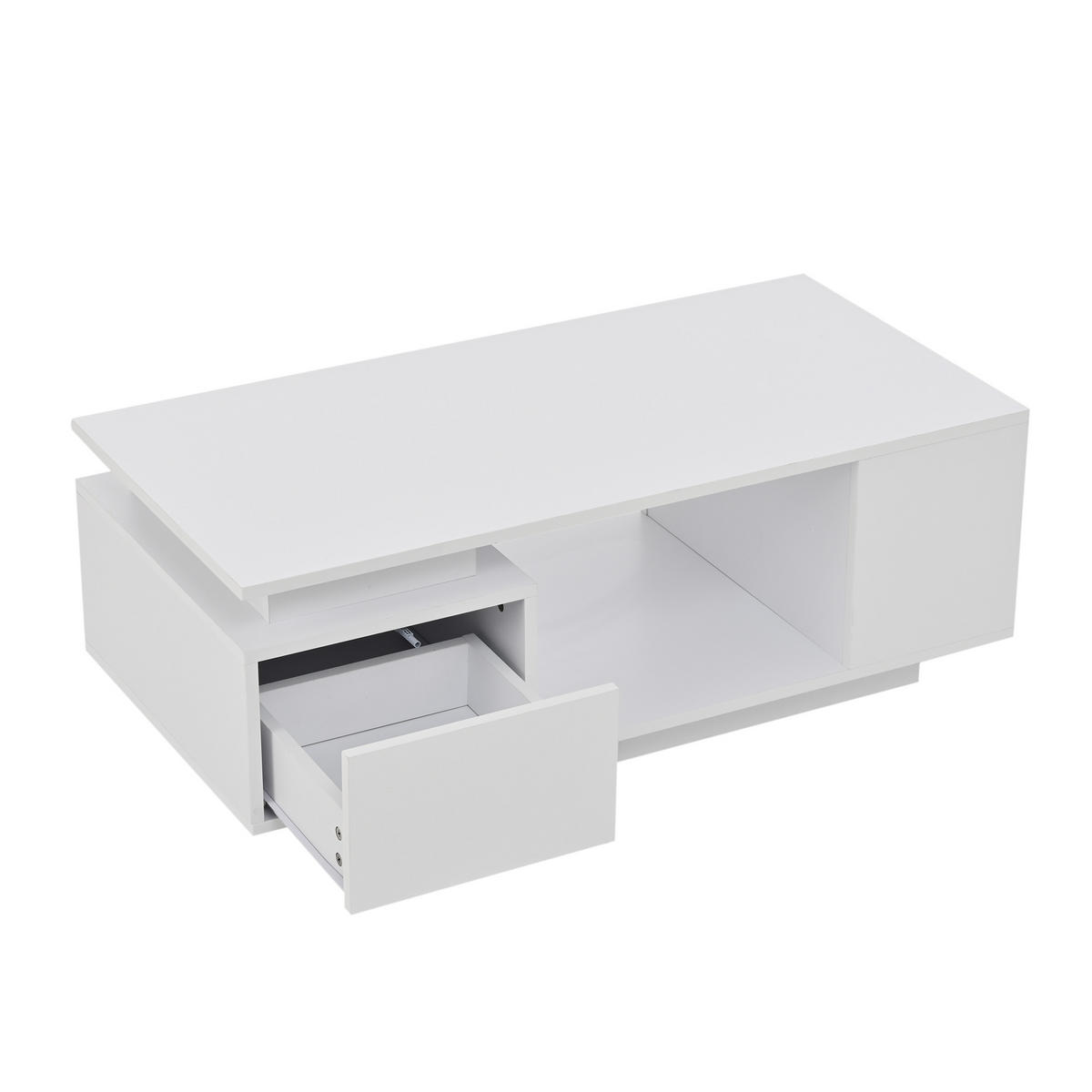 COUCHTISCH DE-064 LED Weiß - Weiß, Holzwerkstoff (50/100/36cm) - ComfortXL