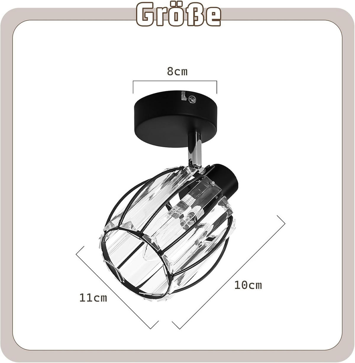DECKENSTRAHLER Lumhilde 12.5/12.5/14 cm - Schwarz, Metall (14/12.5/12.5cm) - ZMH