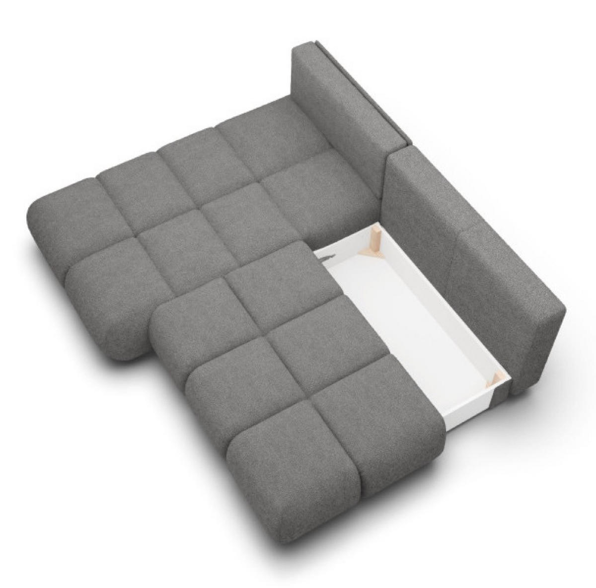 ECKSOFA Grau MILA Ausziehbar Ohne Armlehnen Links - Grau, Textil (230/177cm) - Sepro Meble