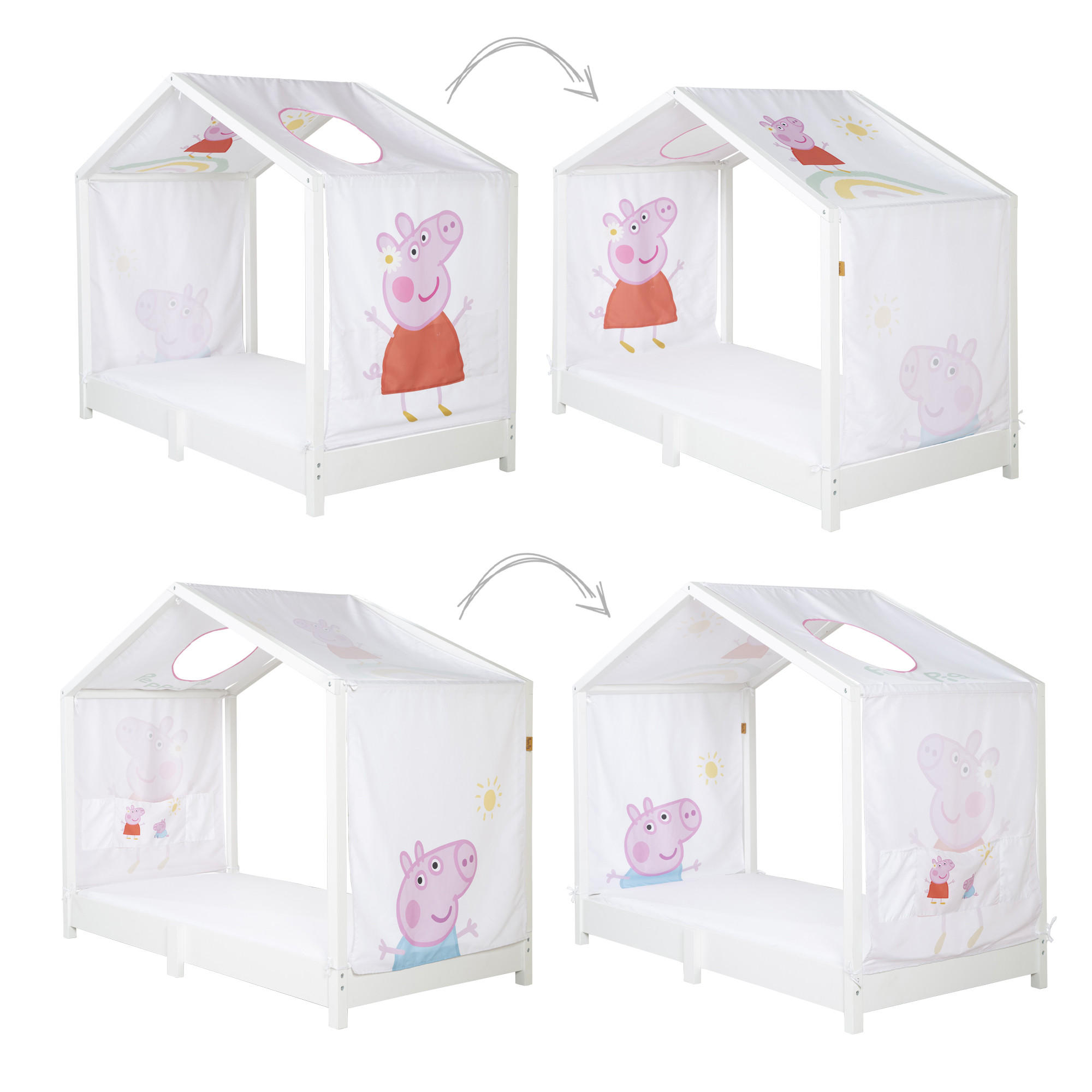 HAUSBETTBEZUG 70 x 140 cm Peppa Pig - Weiß, Kunststoff/Textil (70/140cm) - Roba
