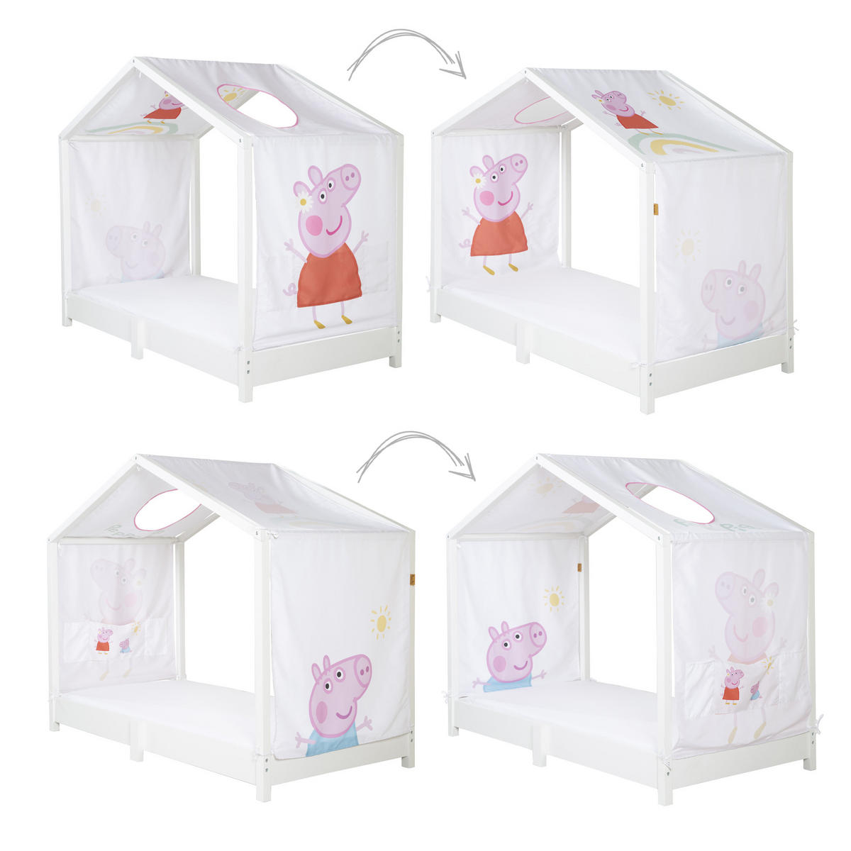 HAUSBETTBEZUG 70 x 140 cm Peppa Pig - Weiß, Kunststoff/Textil (70/140cm) - Roba