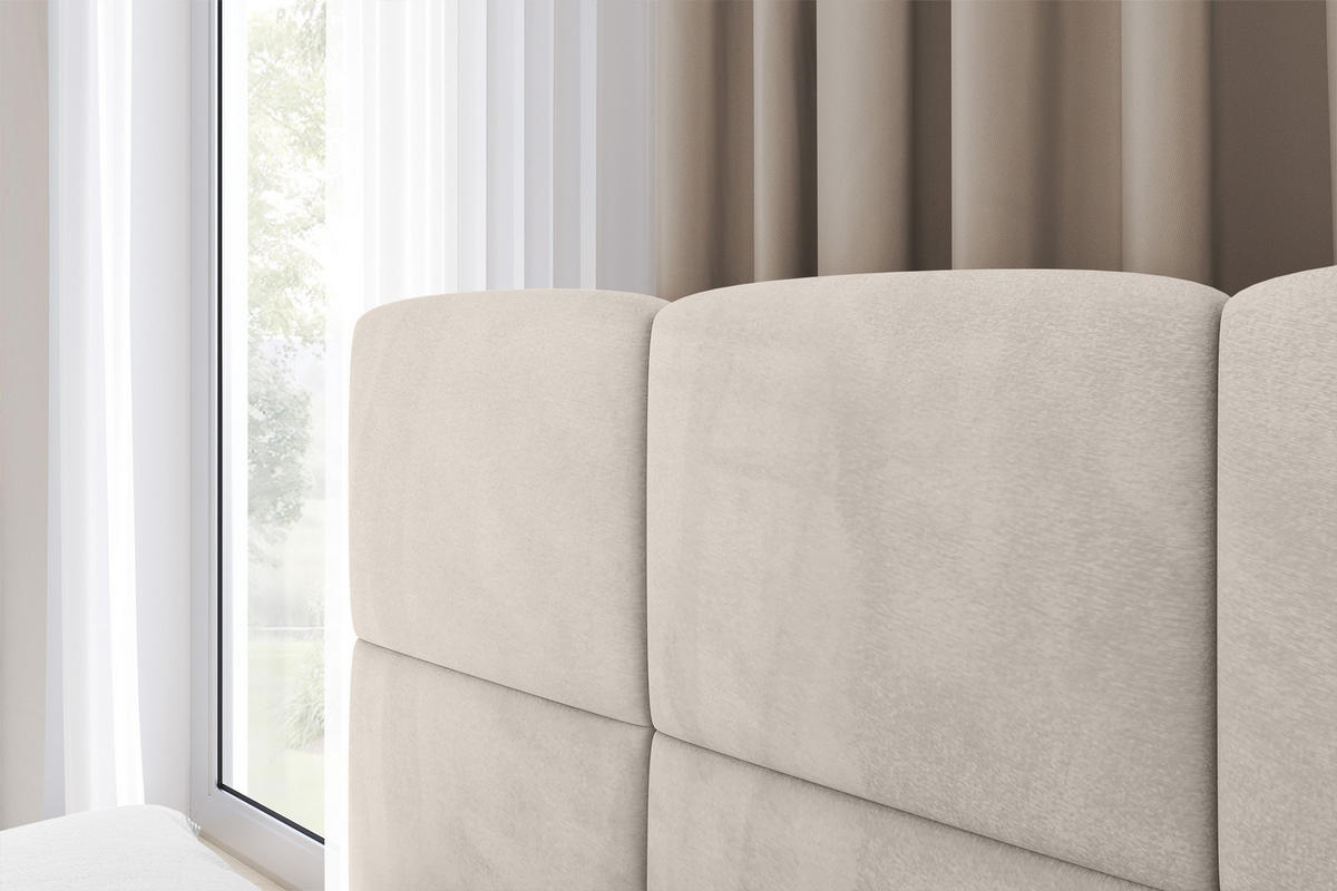 EINZELBETT Jugendbett mit Bettkasten Rechts, ohne Matratze - LIVY 80x200 Beige - Beige, Holzwerkstoff/Textil (80/200cm) - ALTDECOR