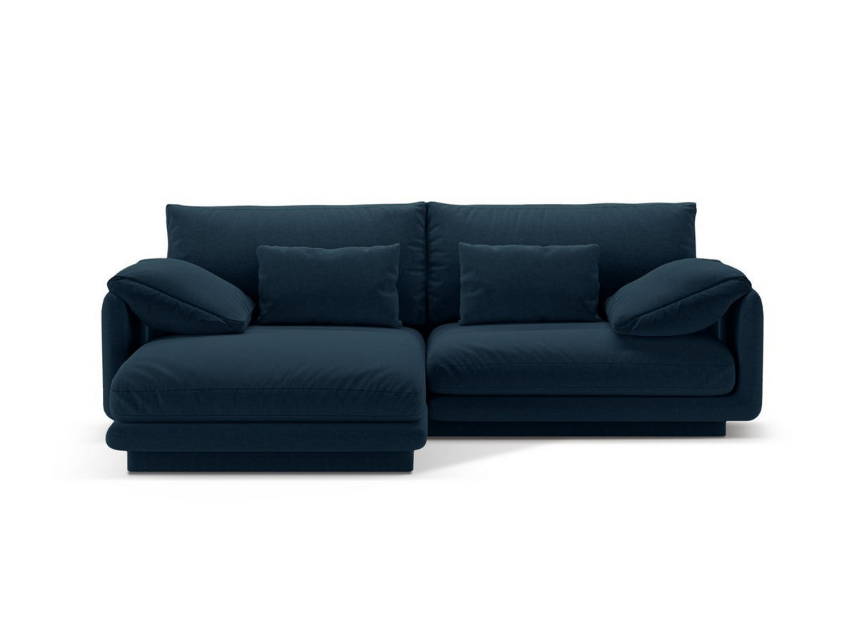 ECKSOFA links Torino aus strukturiertem Stoff marineblau 3 Sitzplätze - Blau, Textil (170/220cm) - Micadoni