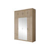 KLEIDERSCHRANK Elena 4D6S + Schrankaufsatz - Silberfarben/Sonoma Eiche, Holzwerkstoff/Kunststoff (177/246/53cm) - MIRJAN24