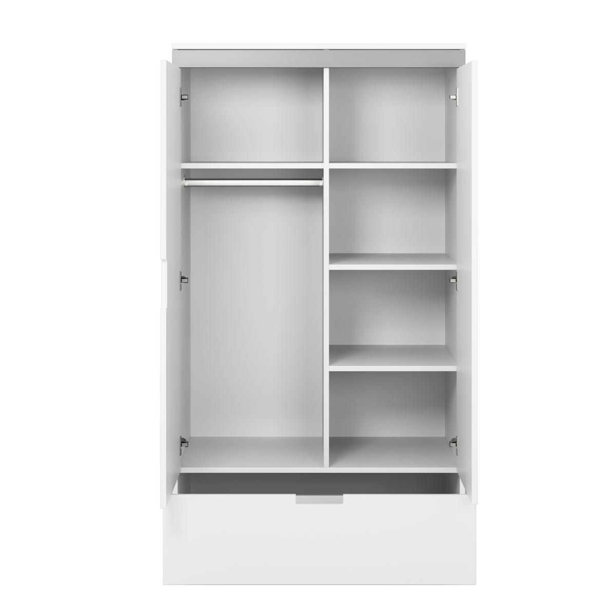KINDERKLEIDERSCHRANK Kubi - Weiß, Holzwerkstoff (57/182/100cm) - RAUMHIRSCH FURNITURE