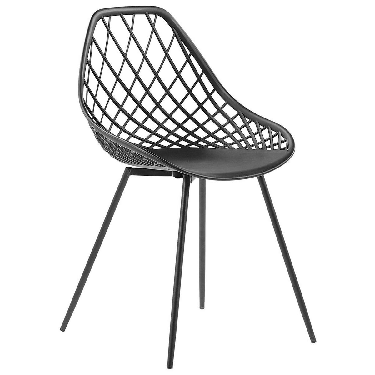 ESSZIMMERSTUHL 2er-Set Kunststoff Schwarz Canton - Schwarz, Kunststoff/Metall (46/86/52cm) - Beliani