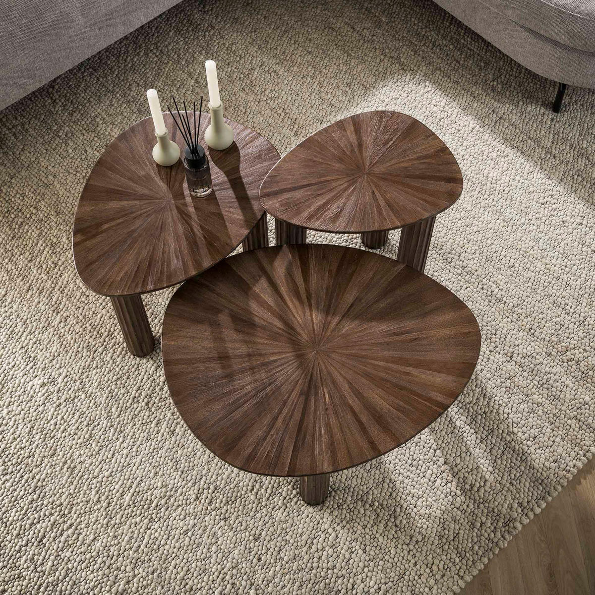 BEISTELLTISCH Maya Braun 61/76/38 cm 3er-Set - Braun, Holz (61/76/38cm) - Hoyz Collection