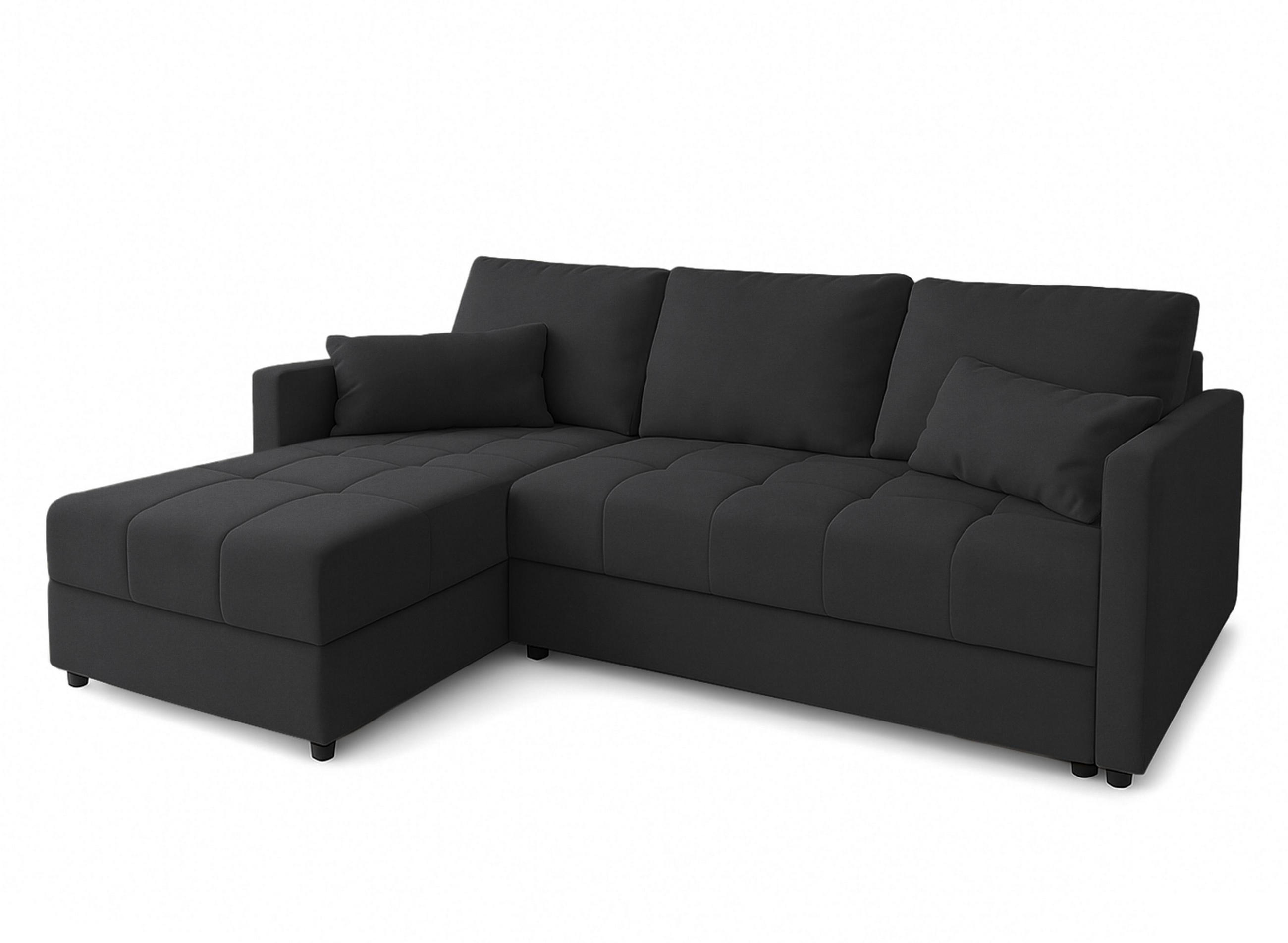 ECKSOFA L Form Dolceo Nachtschwarz 226/140/78 cm – Schlaffunktion Universell Links Rechts - Wengefarben/Schwarz, Kunststoff/Textil (140/226cm) - AX Living