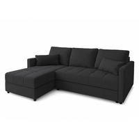 ECKSOFA L Form Dolceo Nachtschwarz 226/140/78 cm – Schlaffunktion Universell Links Rechts - Wengefarben/Schwarz, Kunststoff/Textil (140/226cm) - AX Living