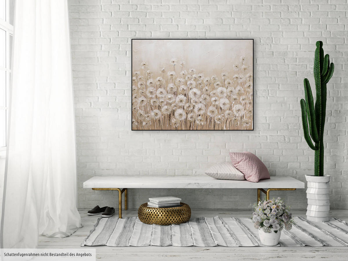 ACRYLBILD HANDGEMALT 100/75 cm - Beige, Holz/Textil (100/75cm) - KUNSTLOFT