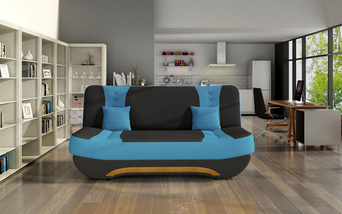 SCHLAFSOFA Kandy - Blau, Holzwerkstoff/Textil (189/88/90cm) - Fun Möbel