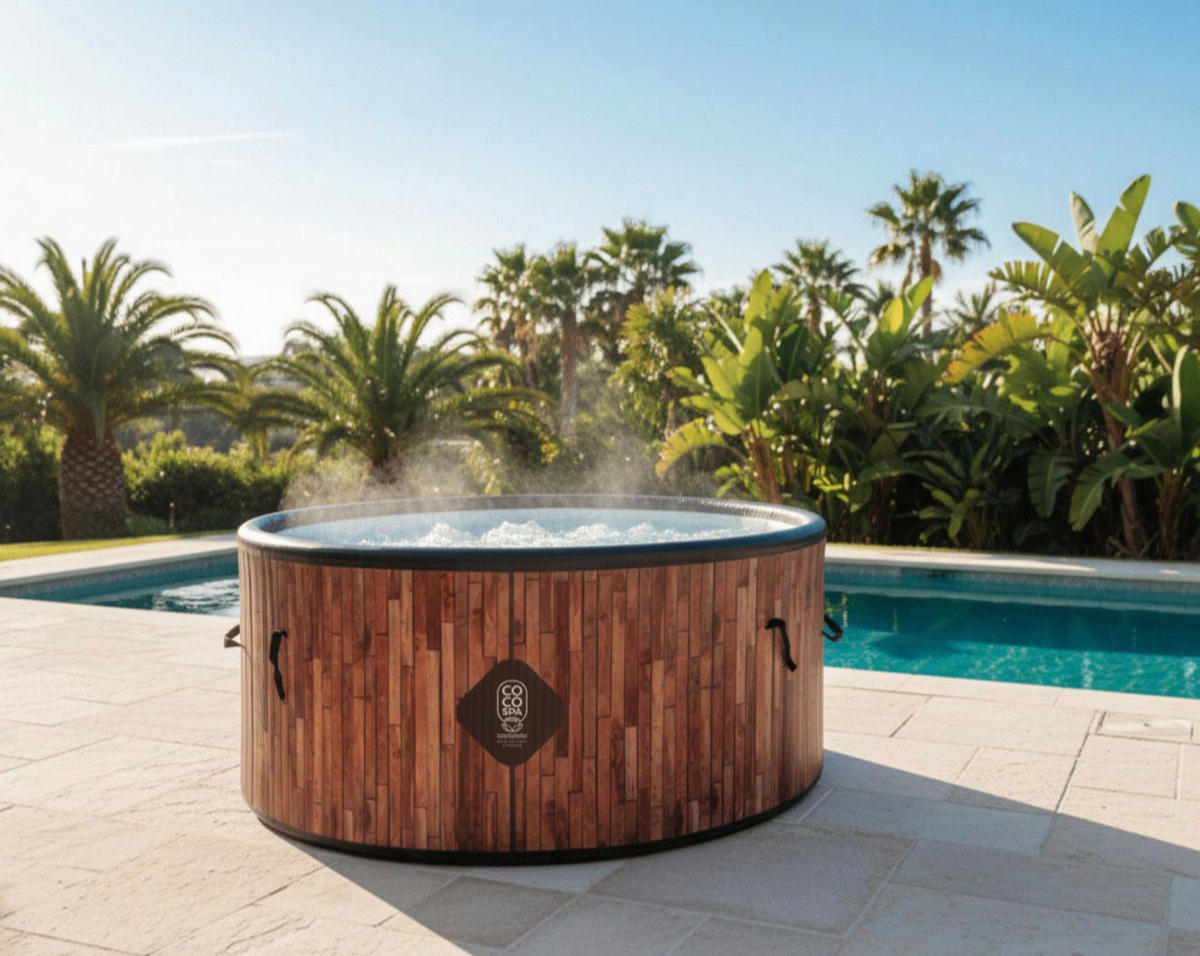 WHIRLPOOL Aufblasbar Exotik 150 cm Durchmesser 800 Liter Motor 2240 W Für bis zu 4 Personen - Rotbraun, Kunststoff (150/70/70cm) - COCO SPA